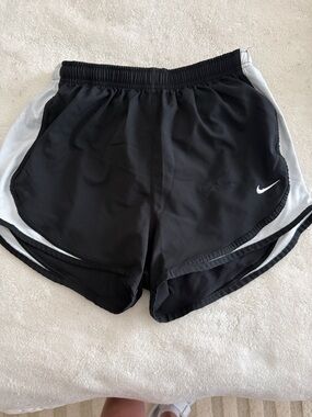 Nike Black Athletic Running Shorts with White Side Panels